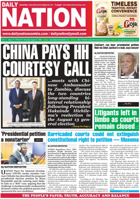 Cover of Daily Nation Newspaper