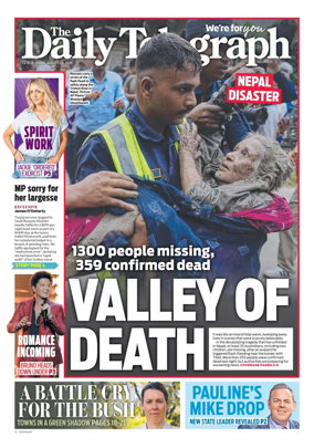 Cover of The Daily Telegraph (Sydney)