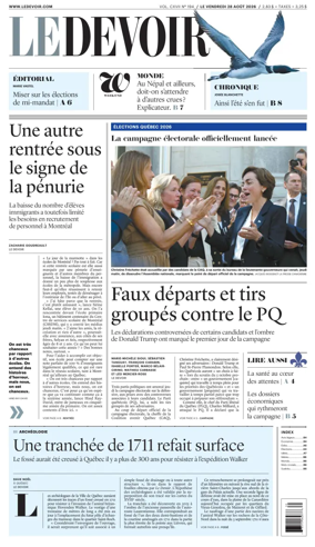 Cover of Le Devoir
