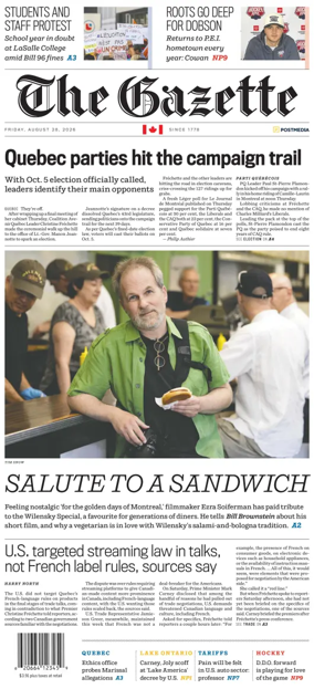 Cover of Montreal Gazette