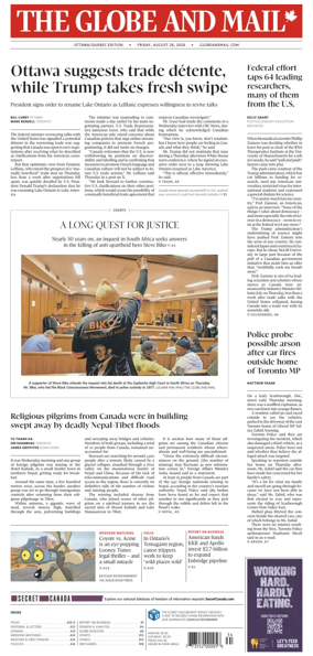 Cover of The Globe and Mail (Ottawa/Quebec Edition)
