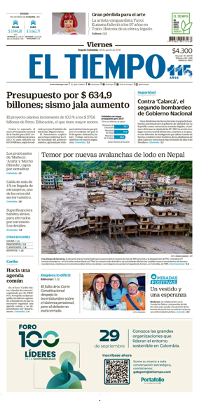 Cover of El Tiempo (Bogota)