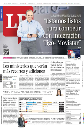 Cover of La Republica (Colombia)