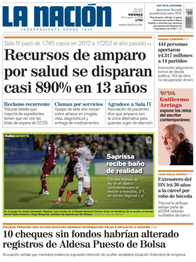 Cover of La Nacion (Costa Rica)