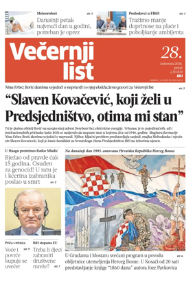 Cover of Vecernji list BiH