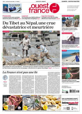 Cover of Ouest-France (Quimper Centre-Finistere)