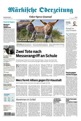 Cover of Markische Oderzeitung Eisenhuttenstadt