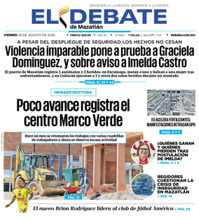 Cover of El Debate de Mazatlan
