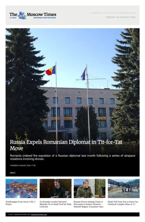 Cover of The Moscow Times - English