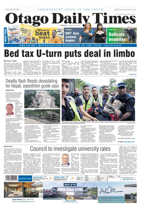Cover of Otago Daily Times