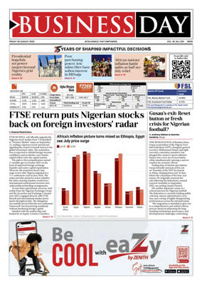 Cover of Business Day (Nigeria)
