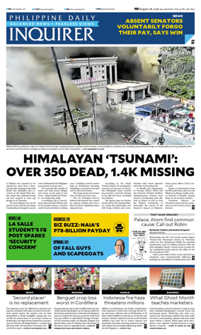 Cover of Philippine Daily Inquirer
