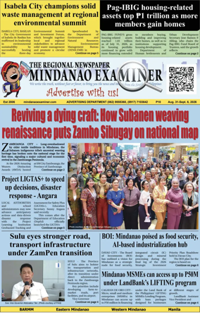 Cover of The Mindanao Examiner Regional Newspaper