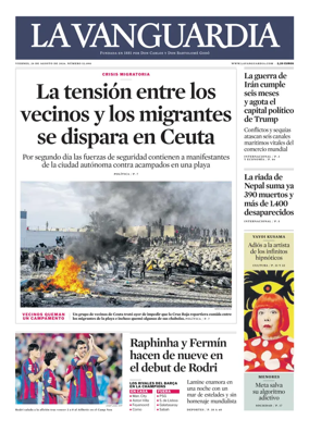 Cover of La Vanguardia