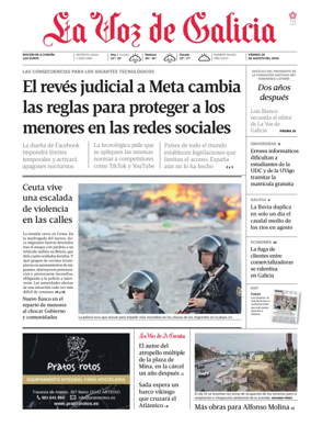 Cover of La Voz de Galicia (A Coruna)