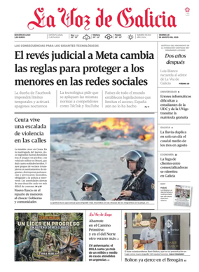 Cover of La Voz de Galicia (Lugo)