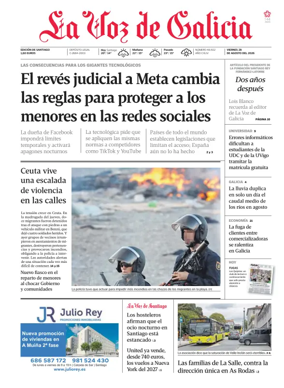 Cover of La Voz de Galicia (Santiago)