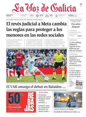 Cover of La Voz de Galicia (Vigo)