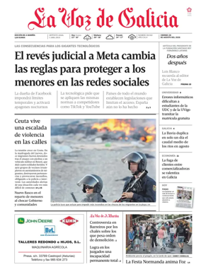Cover of La Voz de Galicia (Viveiro)