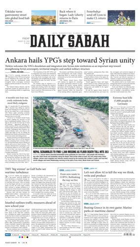 Cover of Daily Sabah (Turkey)