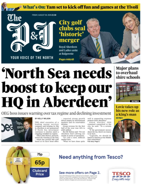 Cover of The Press and Journal (Aberdeen and Aberdeenshire)