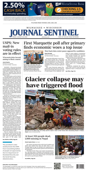 Cover of Milwaukee Journal Sentinel