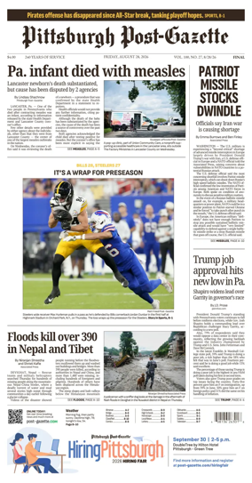 Cover of Pittsburgh Post-Gazette