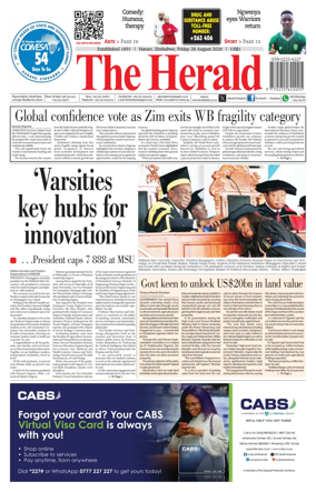 Cover of The Herald (Zimbabwe)