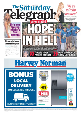 Cover of The Daily Telegraph (Sydney)