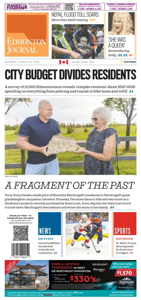 Cover of Edmonton Journal