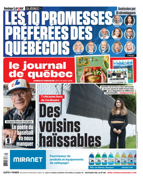 Cover of Le Journal de Quebec