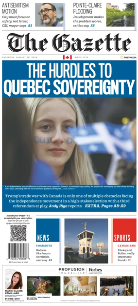 Cover of Montreal Gazette