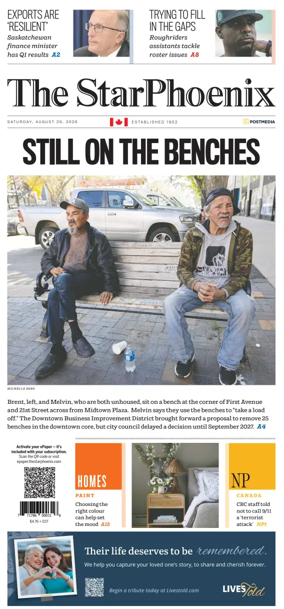 Cover of Saskatoon StarPhoenix