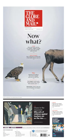 Cover of The Globe and Mail (Prairie Edition)