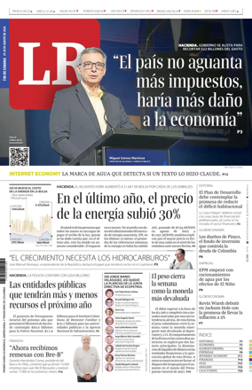 Cover of La Republica (Colombia)