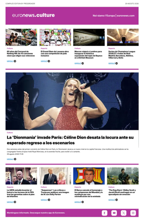 Cover of Euronews Culture and Sport (Spanish) Compiled Edition