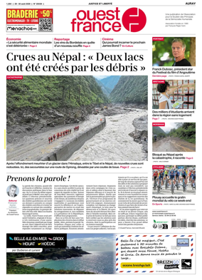 Cover of Ouest France (Auray)