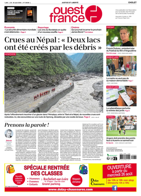 Cover of Ouest France (Cholet)