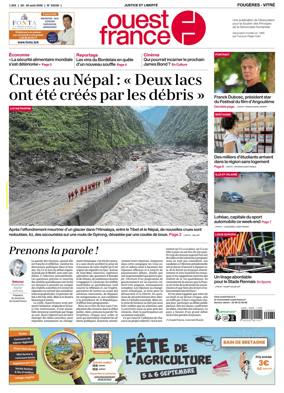 Cover of Ouest-France (Fougeres Vitre)