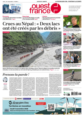 Cover of Ouest France (La Roche-sur-Yon - Fontenay-le-Comte)
