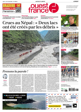 Cover of Ouest France (Lorient)