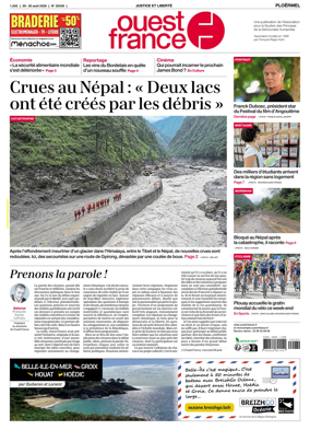Cover of Ouest France (Ploermel)