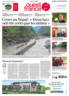 Cover of Ouest-France (Quimper Centre-Finistere)