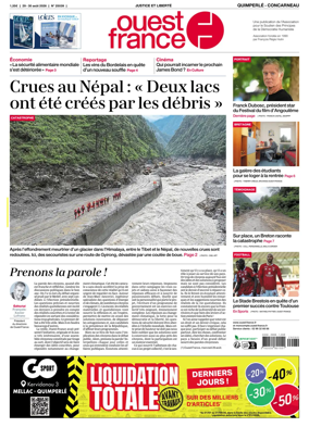 Cover of Ouest-France (Quimperle Concarneau)