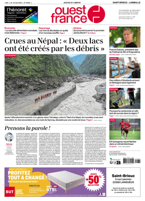 Cover of Ouest-France (Saint-Brieuc Lamballe)