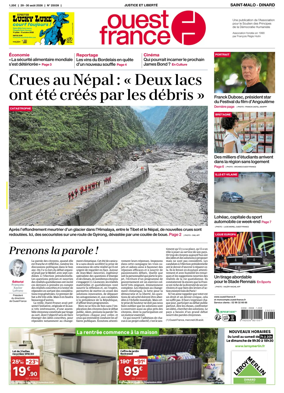 Cover of Ouest France (Saint-Malo)