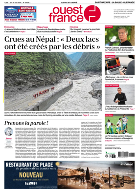 Cover of Ouest France (Saint-Nazaire La Baule Guerande)