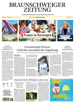 Cover of Braunschweiger Zeitung (Helmstedter Nachrichten)