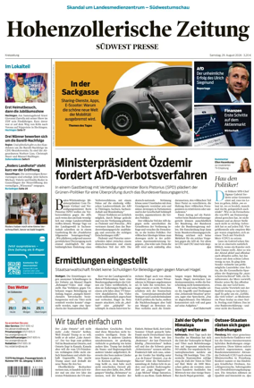 Cover of Hohenzollerische Zeitung