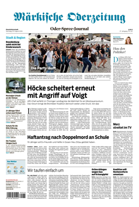 Cover of Markische Oderzeitung Eisenhuttenstadt